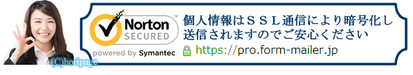 SSL送信で暗号化されますので安心です