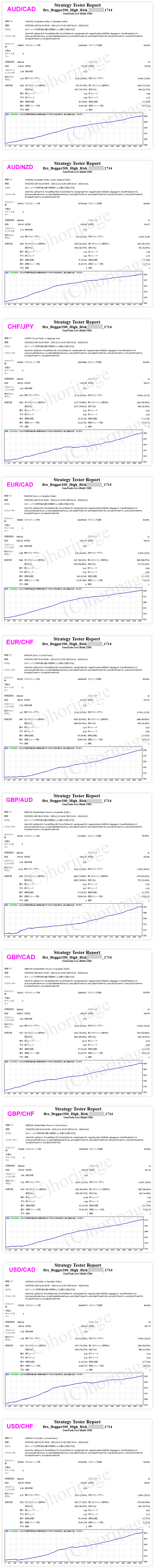 FXのEA1714番Flex Beggar2 High Risk Editionのストラテジーテスターレポート